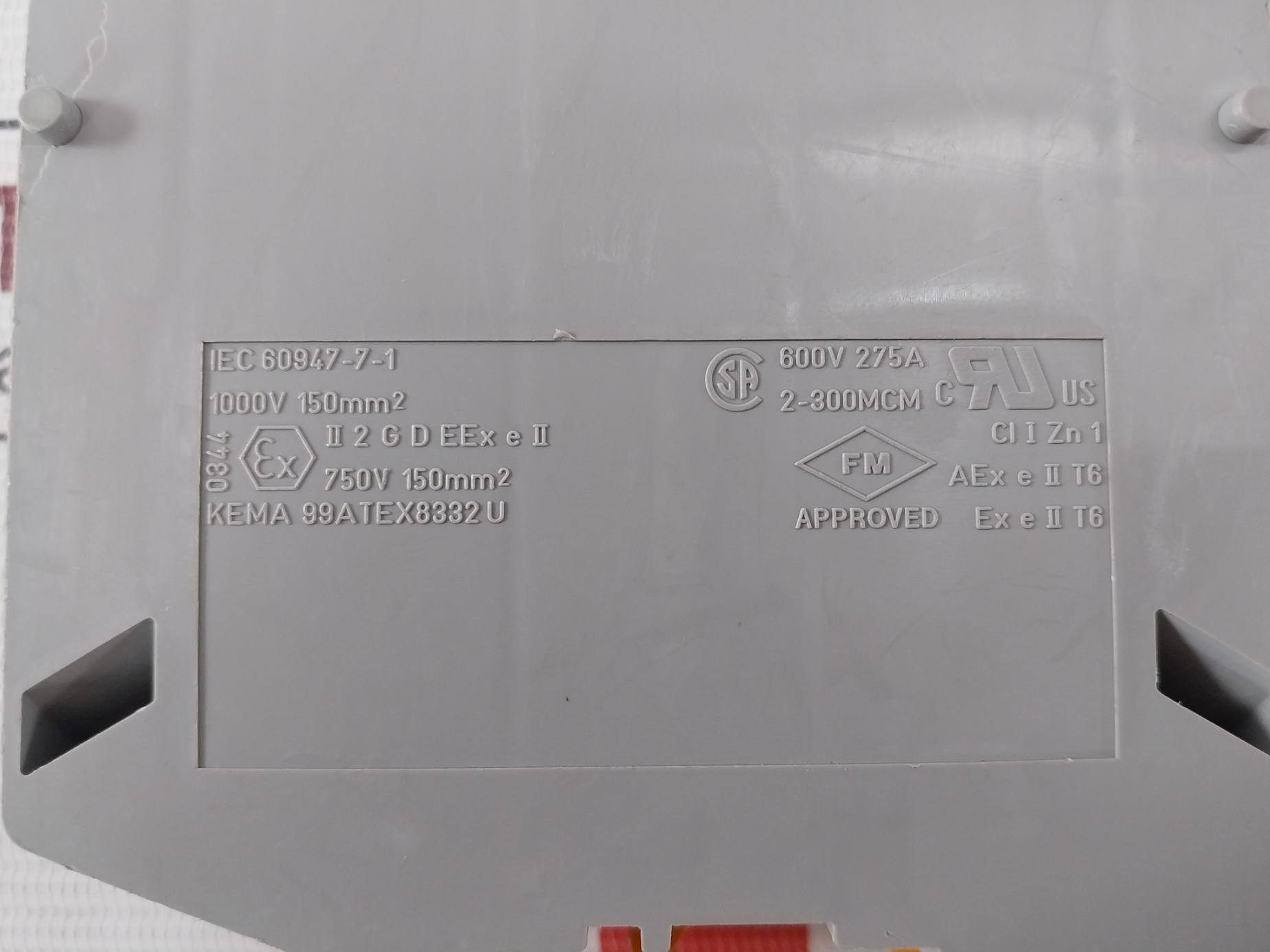 Lot of 2X Phoenix Contact UKH 150 High-Current Terminal Block 600V 275A 1000V