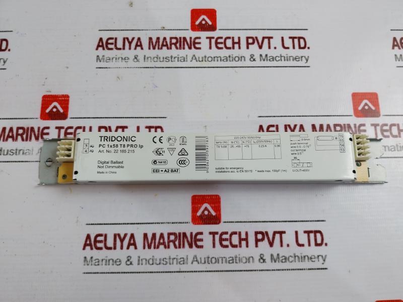 Lot of 2X Tridonic 22185215 Not Dimmable Digital Ballast PC 1X58 T8 PRO IP