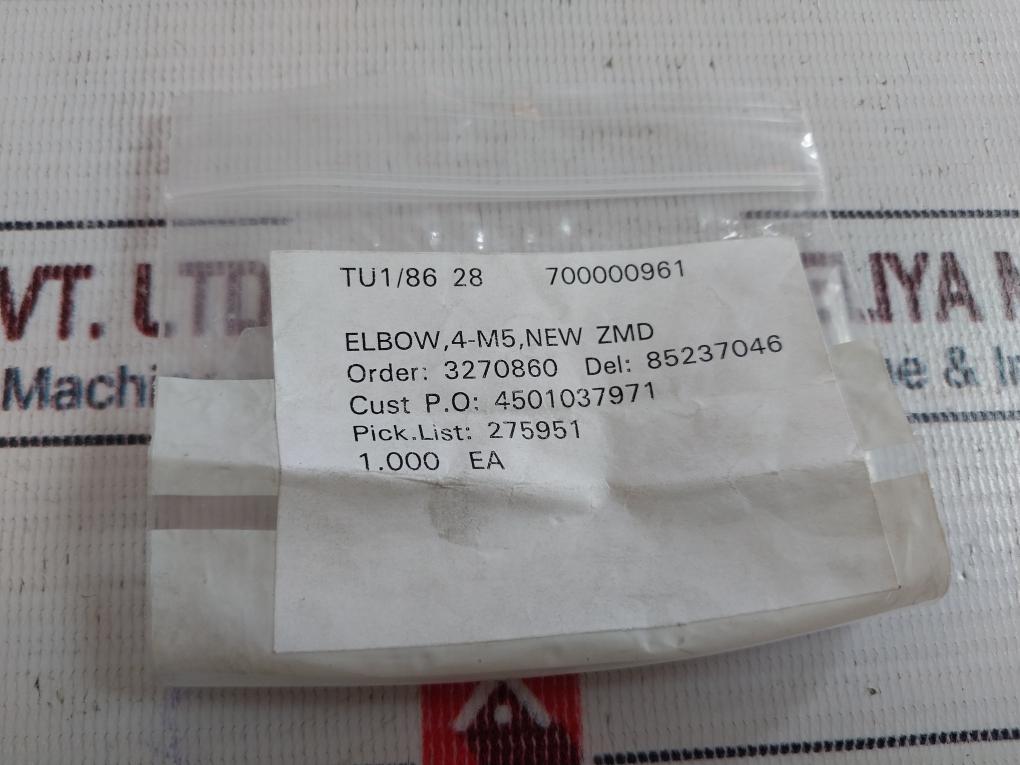 Lot of 2X Waters 700000961 ZMD Elbow 4-M5