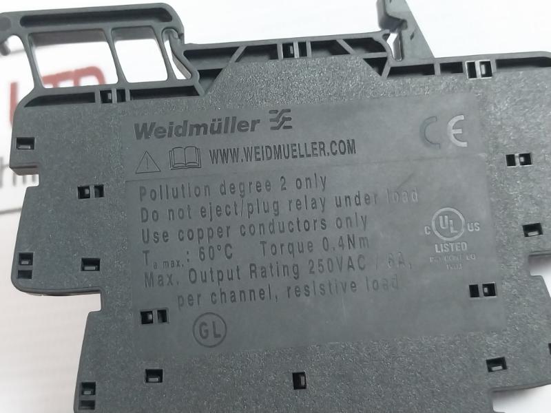 Lot of 2X WEIDMULLER TRS 24VUC 1CO Solid State Relay 60C 6A/250V/AC1 24V 250VAC