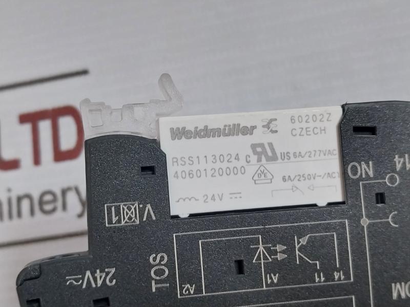 Lot of 2X WEIDMULLER TRS 24VUC 1CO Solid State Relay 60C 6A/250V/AC1 24V 250VAC
