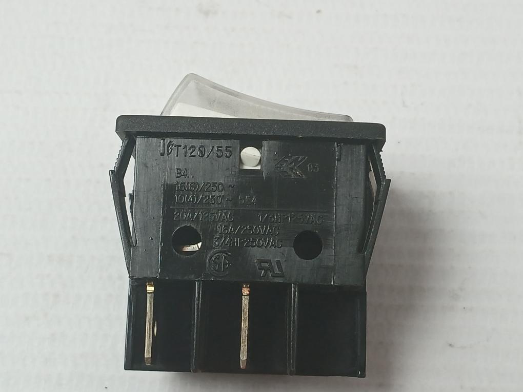 LOT of 2X EUROPA T120/55 White Light Rocker Switch 250VAC