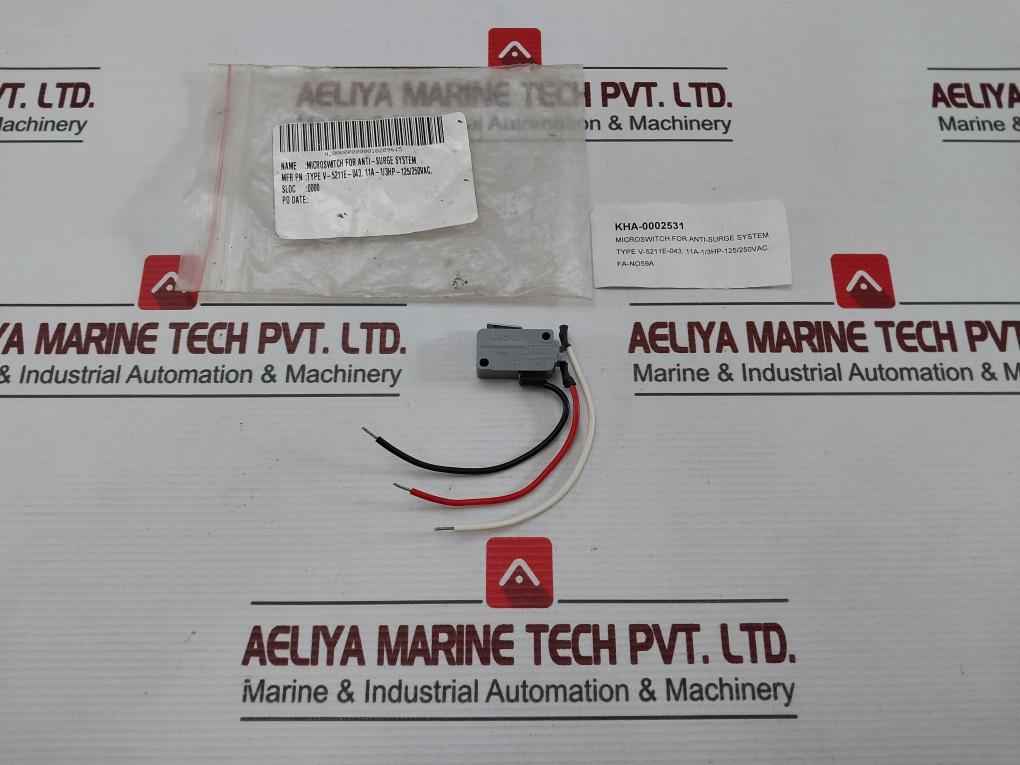 Lot Of 2X Yamatake-honeywell V-5211E-043 Microswitch For Anti-surge System 11A 2