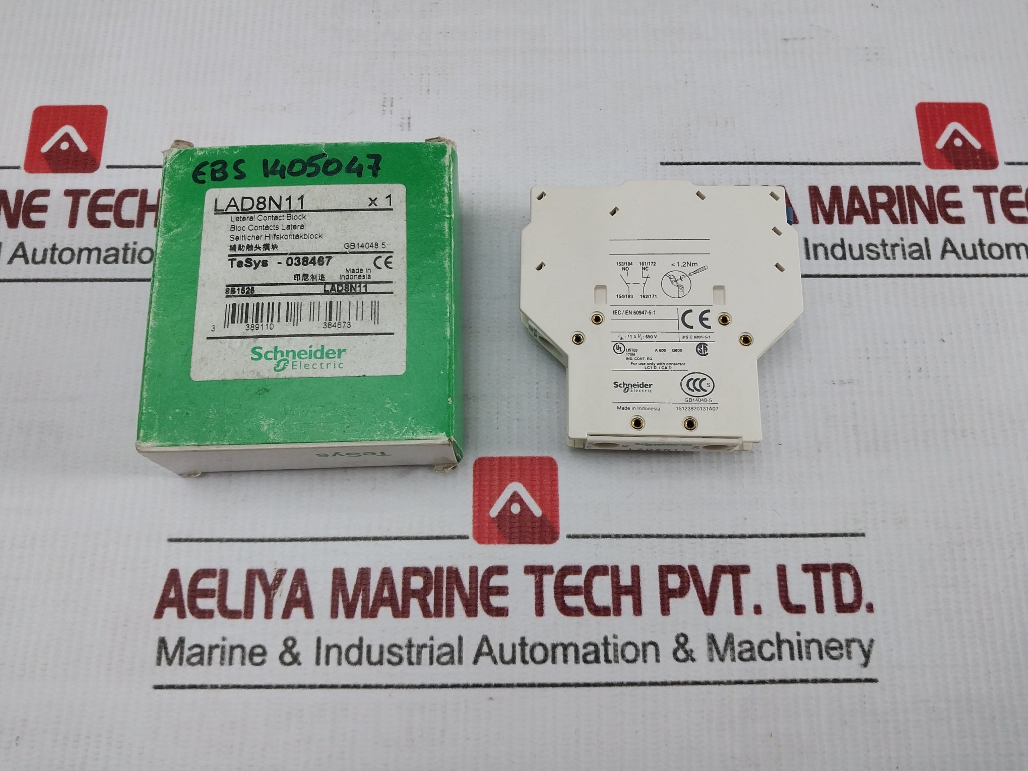Lot Of 2x Schneider Electric Auxiliary Contact Block Lad8n11