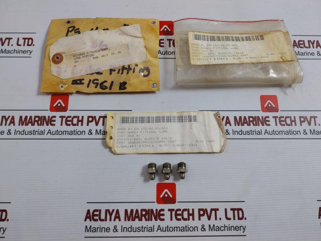Lot of 3X ALEMITE 1961B Grease Fitting 5559911-009