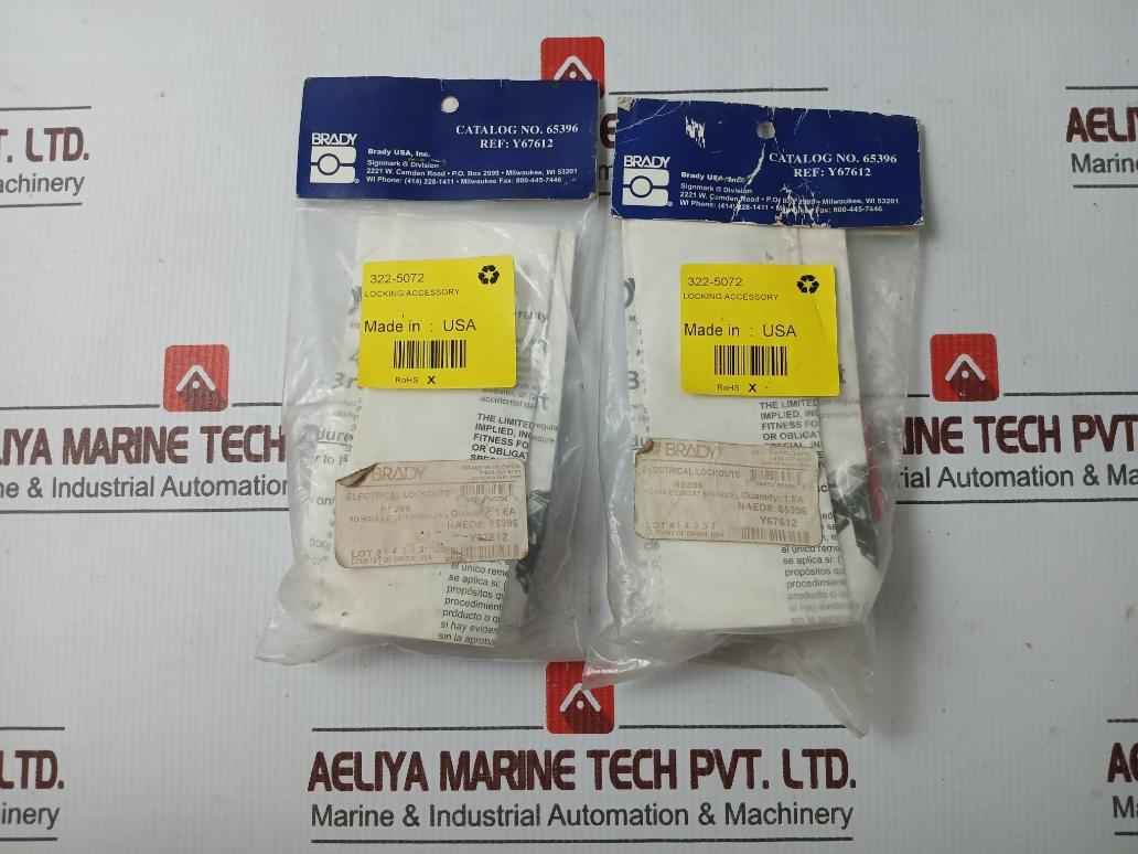 Lot Of 3X Brady 322-5072 "No-hole" Circuit Breaker Lock-out Rev B 277V