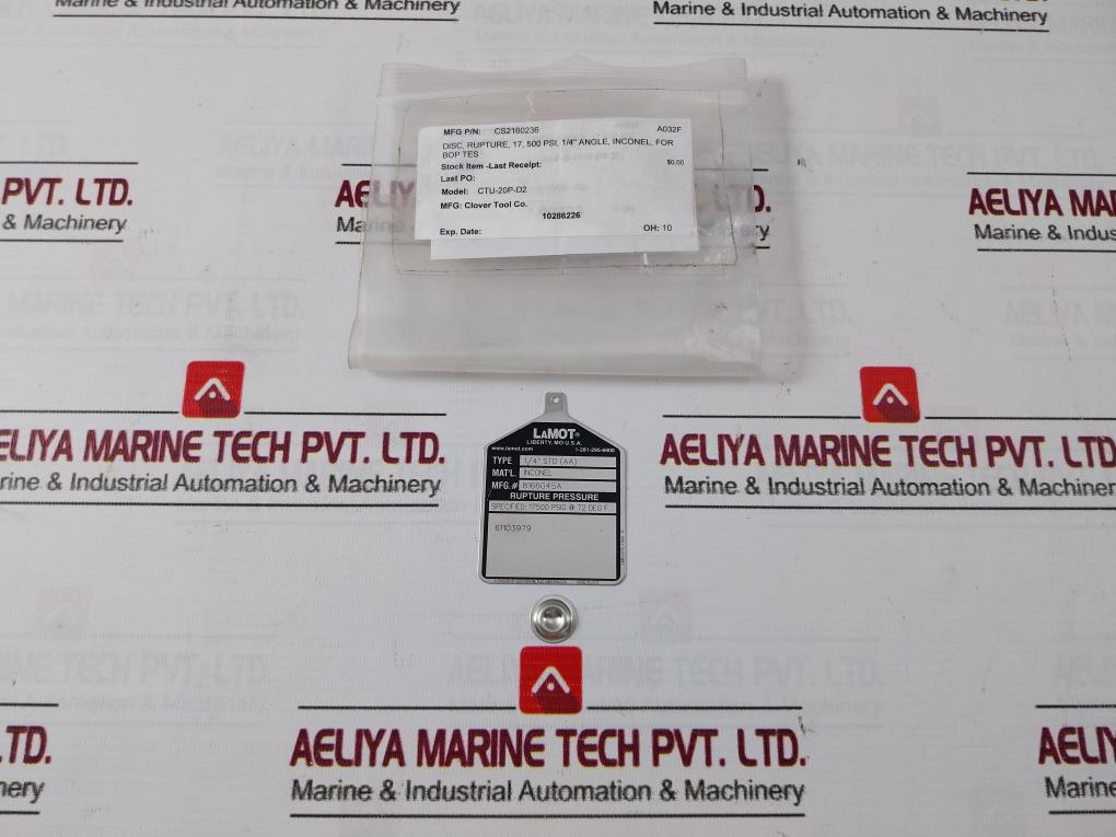 Lamot 1/4" Std (Aa) Rupture Pressure Model Ctu-20P-d2