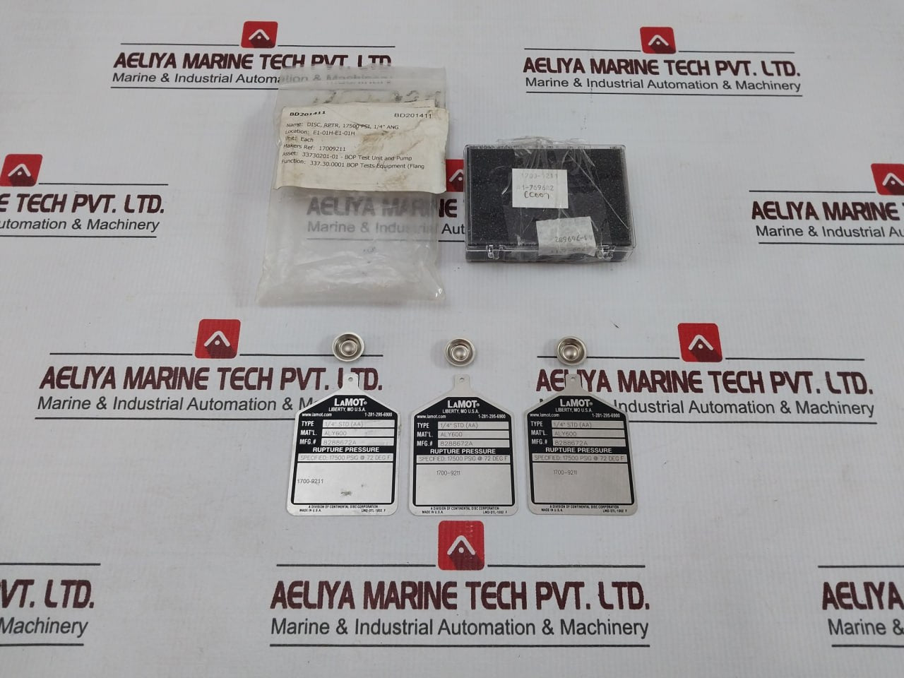 Lot of 3X Lamot 1/4” STD (AA) Rupture Pressure LMD-DTL-1002 F