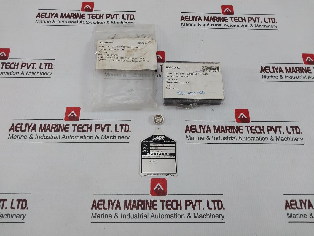Lot of 3X Lamot 1/4” STD (AA) Rupture Pressure LMD-DTL-1002 F