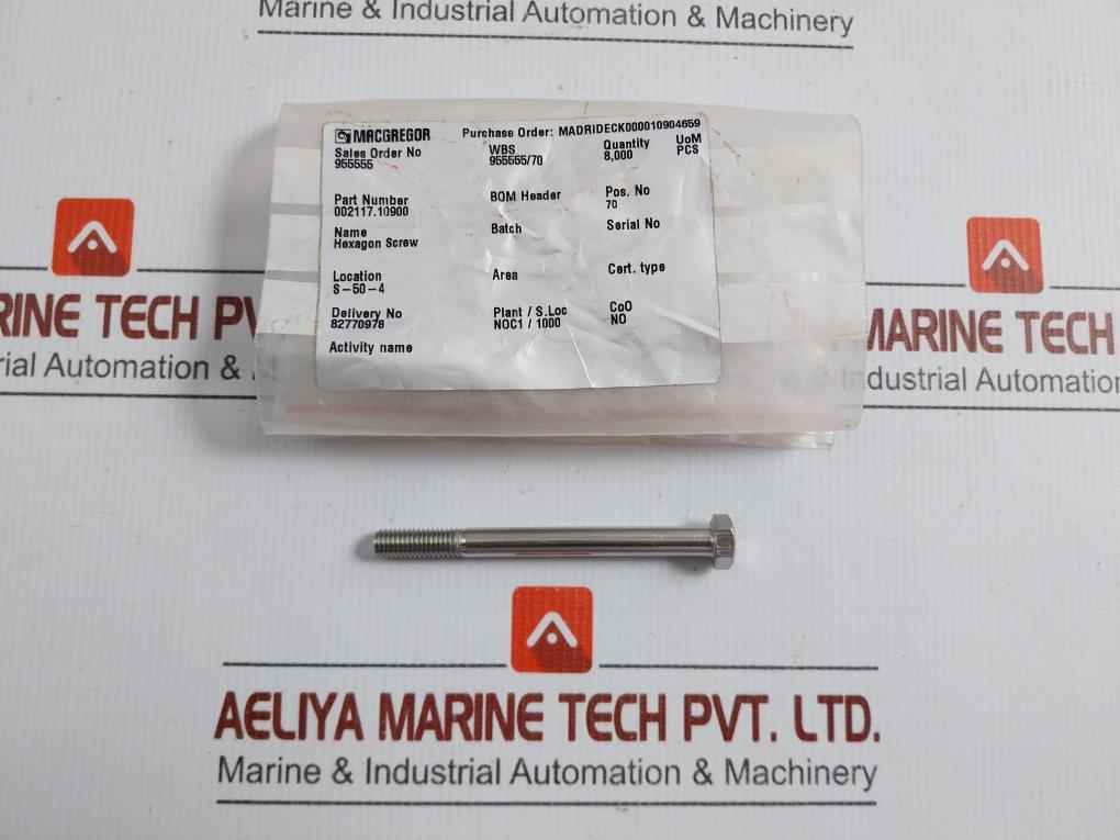 Lot Of 4X Hexagon Screw 002117.10900 Macgregor