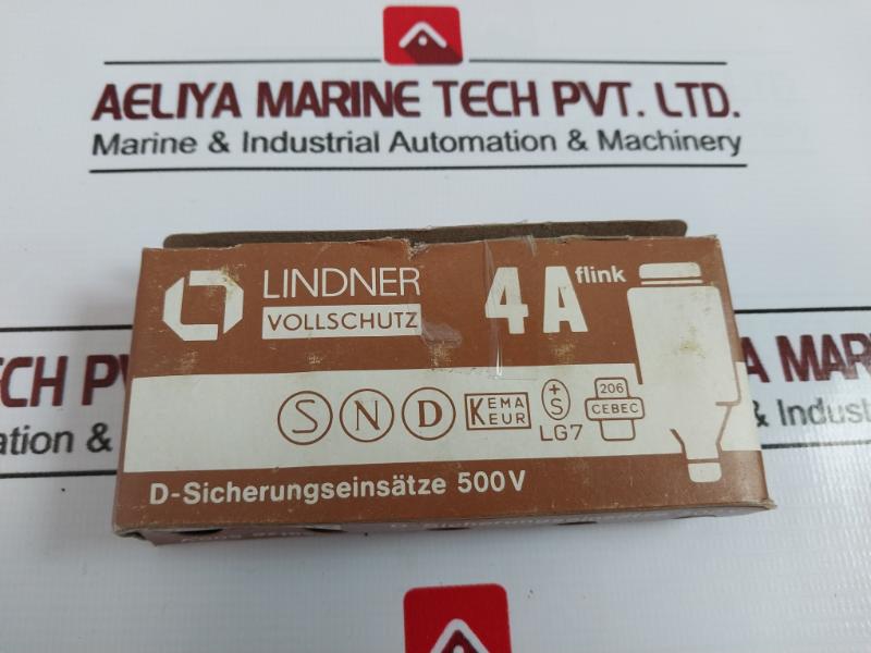 Lot of 4X LINDNER 4A 500V D-Fuse Links with Full Protection 500V, 4A