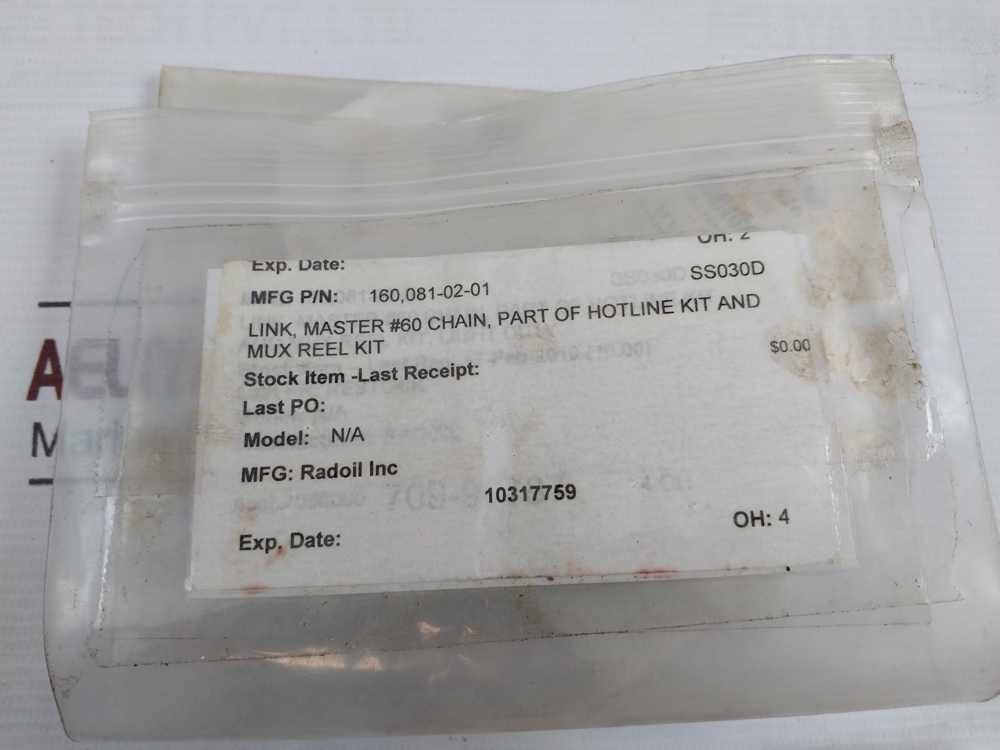 Lot of 4X Mosre 156626 Link Master Chain Part OF Hotline And Mux Reel Kit