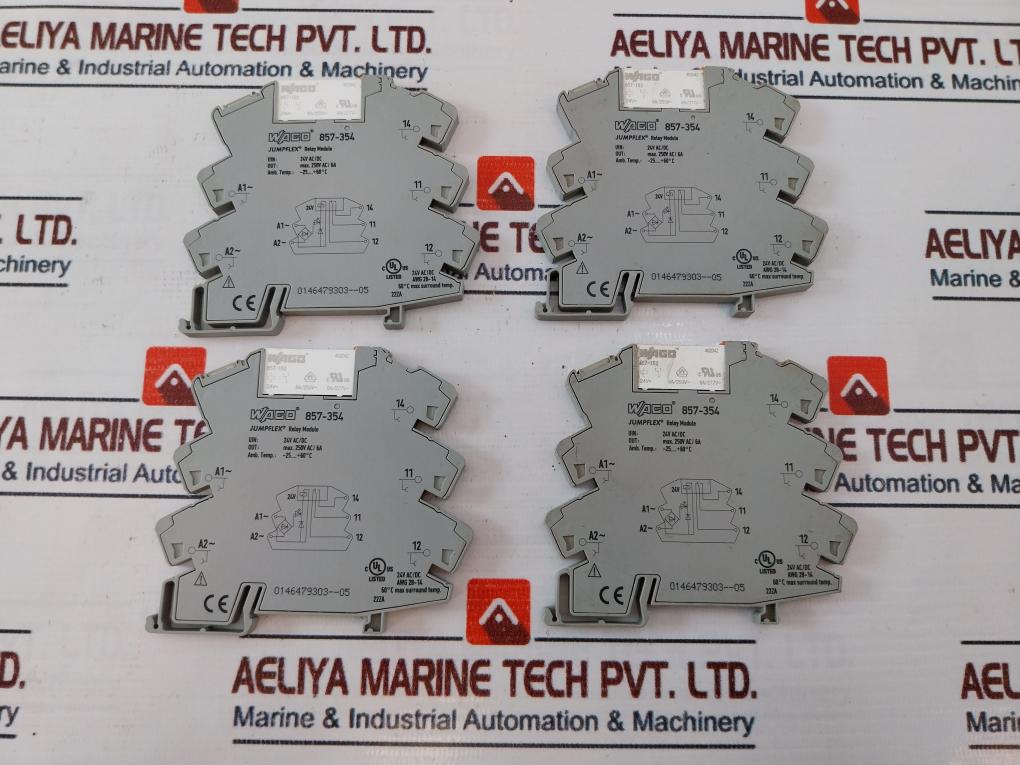 Lot of 4X WAGO 857-354 Relay Module 250v Ac/6a