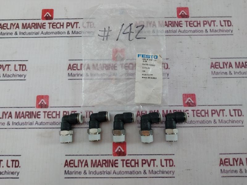 Lot of 5X Festo QSL-H-3/8-5/16-U-M 533242 L-Shaped Male Elbow
