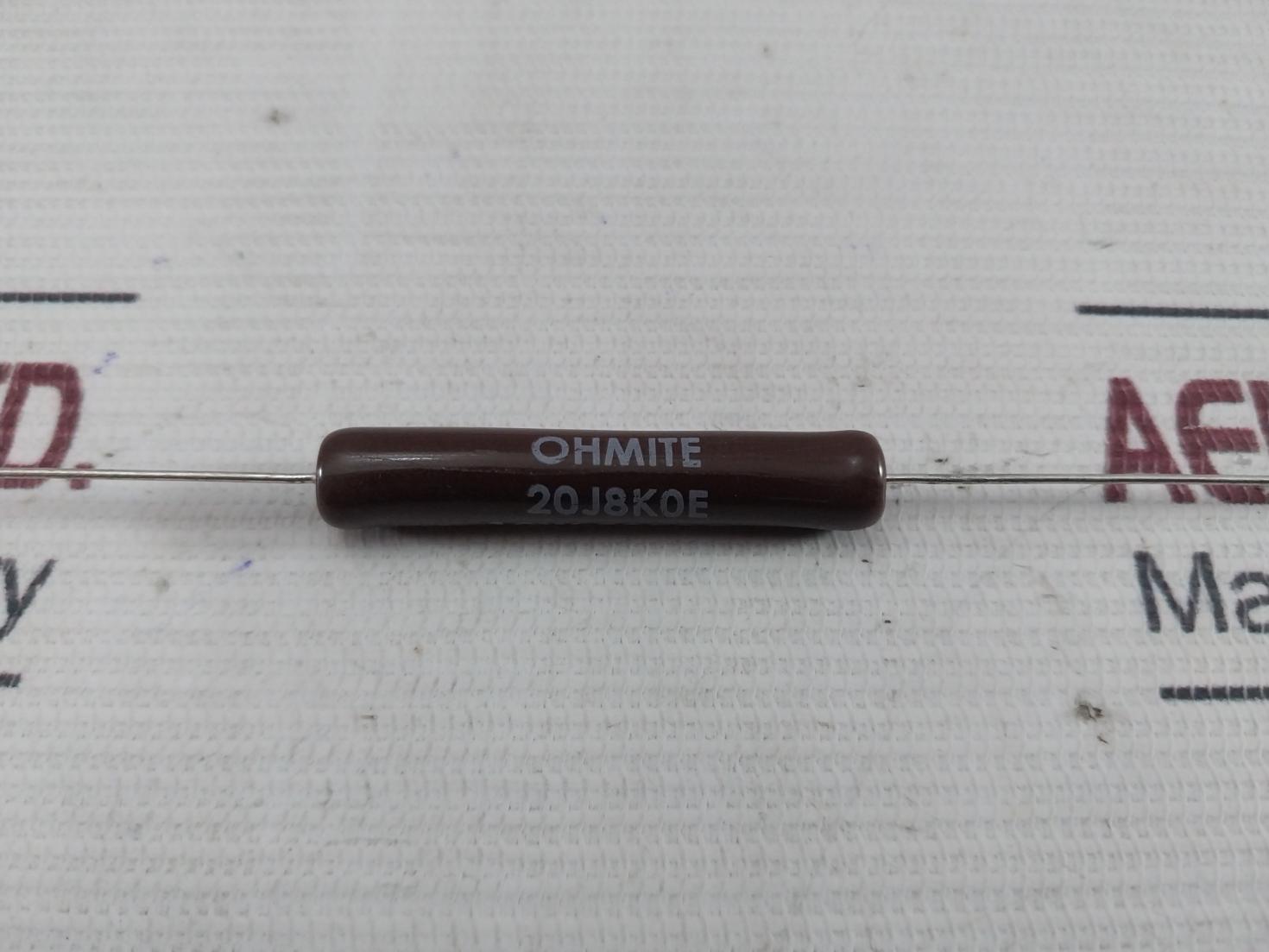 Lot of 5X OHMITE 20J8K0E Wirewound Resistor 8000ohm 10W 5%