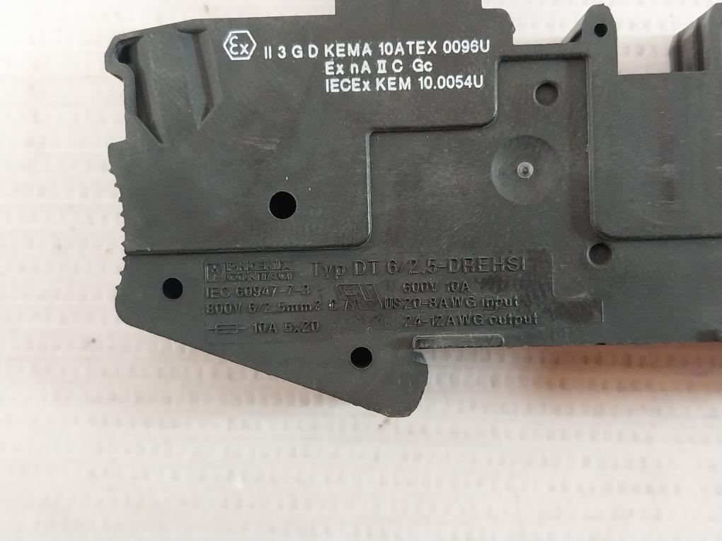 Lot of 5X Phoenix Contact DT 6/2,5-DREHSI Fuse Modular Terminal Block 600V 10A