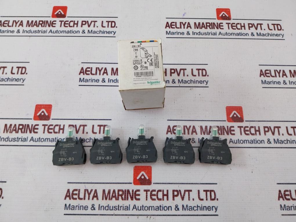 Lot of 5X Schneider ZBV-B3 Light Block Harmony Green Integral Led Rear Mount