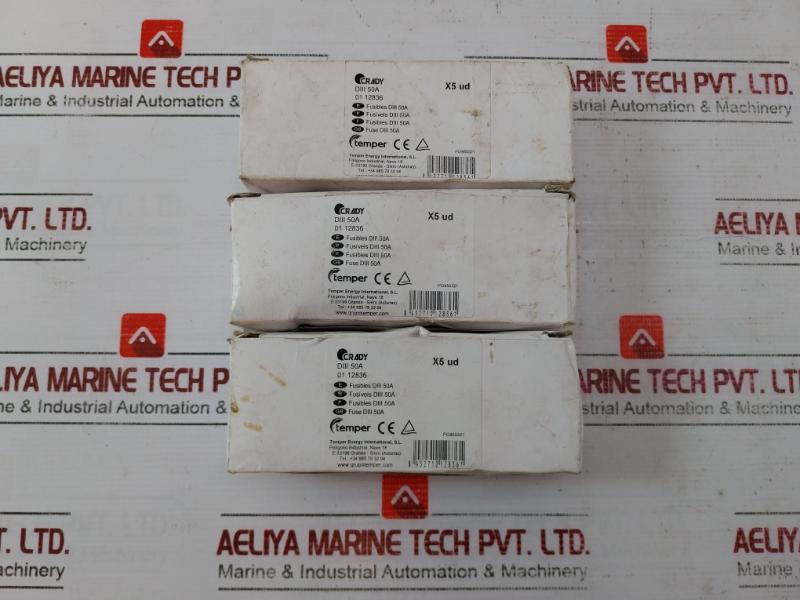 Lot of 5X TEMPER DIII 50A Diazed Fuse 500VAC 50Ka IEC/EN 60269 8432710128361