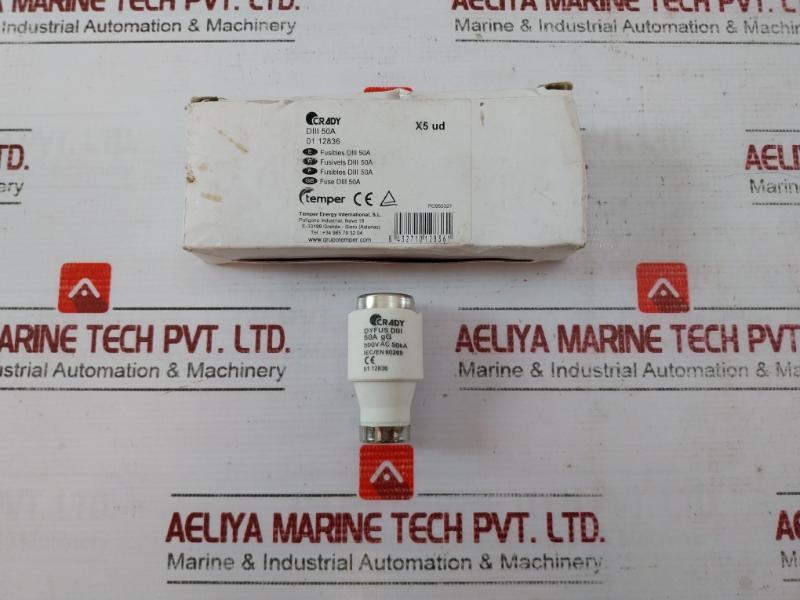Lot of 5X TEMPER DIII 50A Diazed Fuse 500VAC 50Ka IEC/EN 60269 8432710128361
