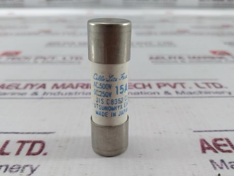 Lot of 5X Utsunomiya 15A Cello-Lite Fuse AC 500V DC 250V Class A