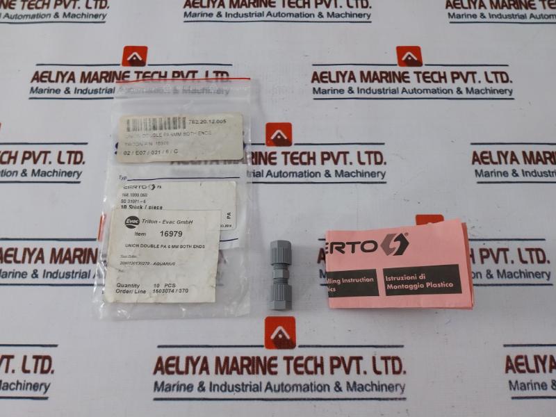 Lot of 5X Serto 6 Mm Compression Fittings Straight Panel Mount Union 16979