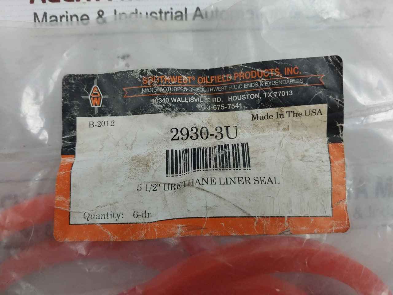 Lot Of 6X Southwest Oilfield 2930-3U 5 1/2" Urethane Liner Lama Pump Seal