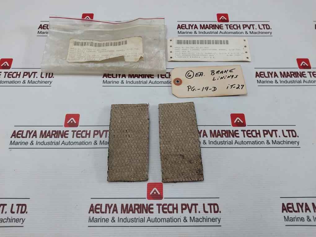 Lot Of 6X W3-c-035-15-7 Linings, Centrifugal Brake, 3/16 Thickness