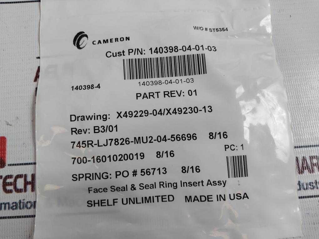 Lot of 6X Cameron 140398-04-01-03 Bushing Body Assembly 3.376 Inches Face Seal