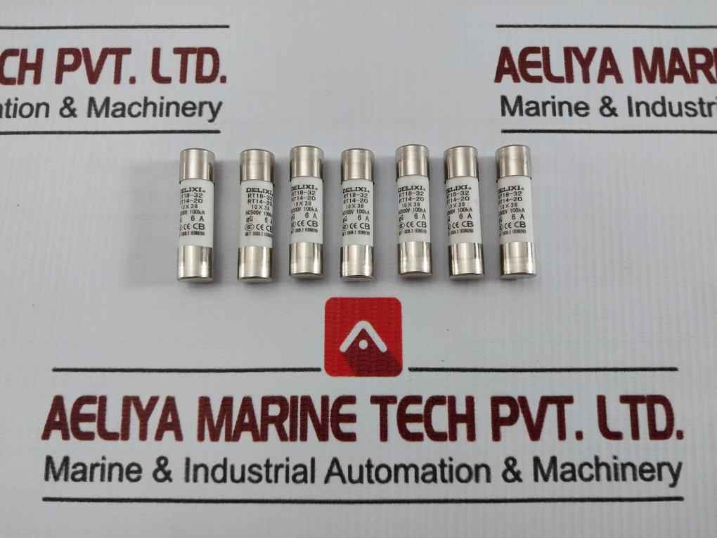 Lot Of 7X Delixi Cylindrical Ceramic Tube Fuse Ac500V Gg 6A