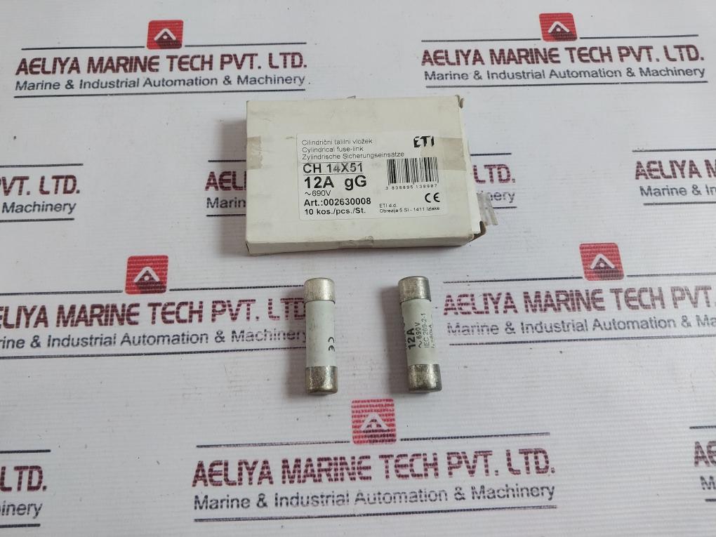 Lot of 7X ETI 002630008 Cylindrical Fuse-Link CH 14X51