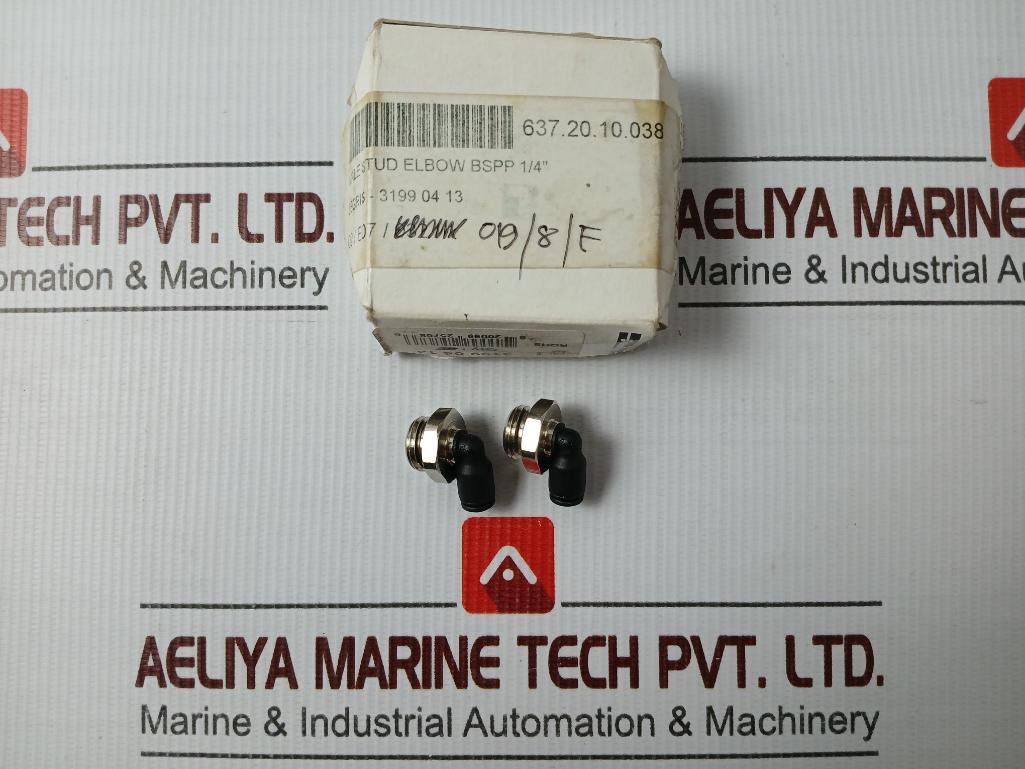 Lot of 8X PARKER 3199 04 13 Push In Male Stud Elbow 4.5/32 4MM-S