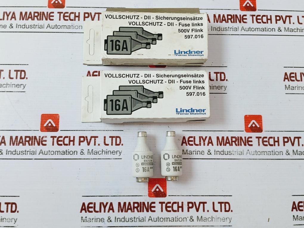 Lot of 8X Lindner 597.016 Fuse Links 16A 500V Full Protection