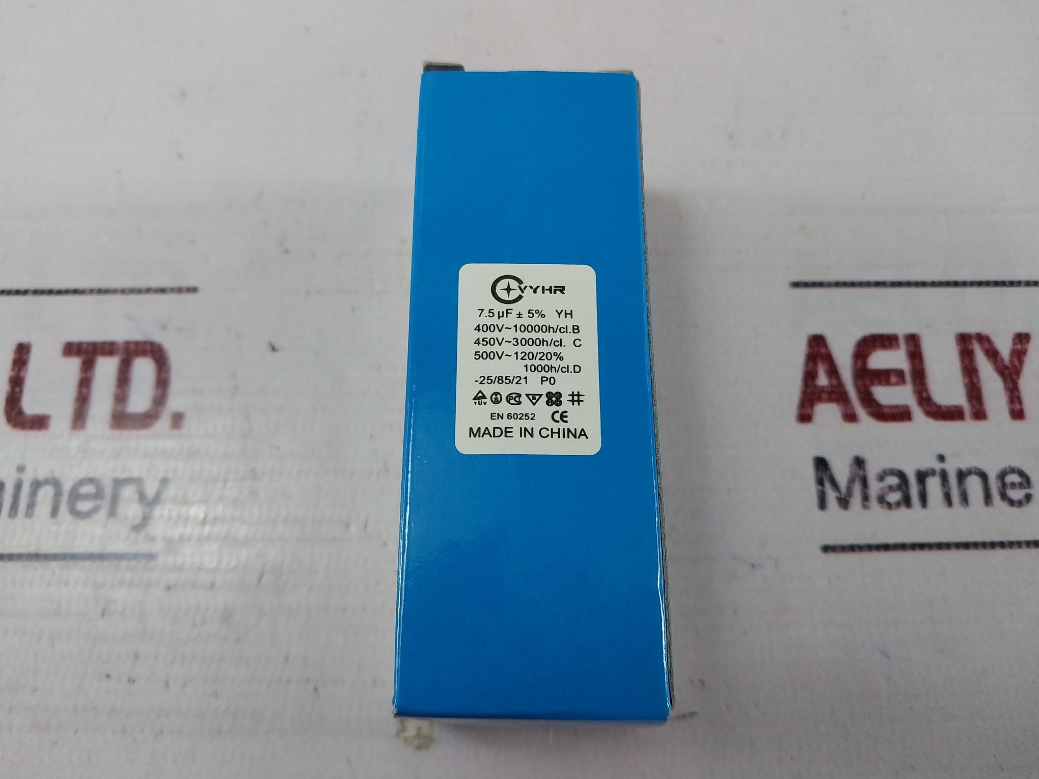 Lot of 9X VYHR 7.5µF ±5% YHR Capacitor Type B E12 250VAC