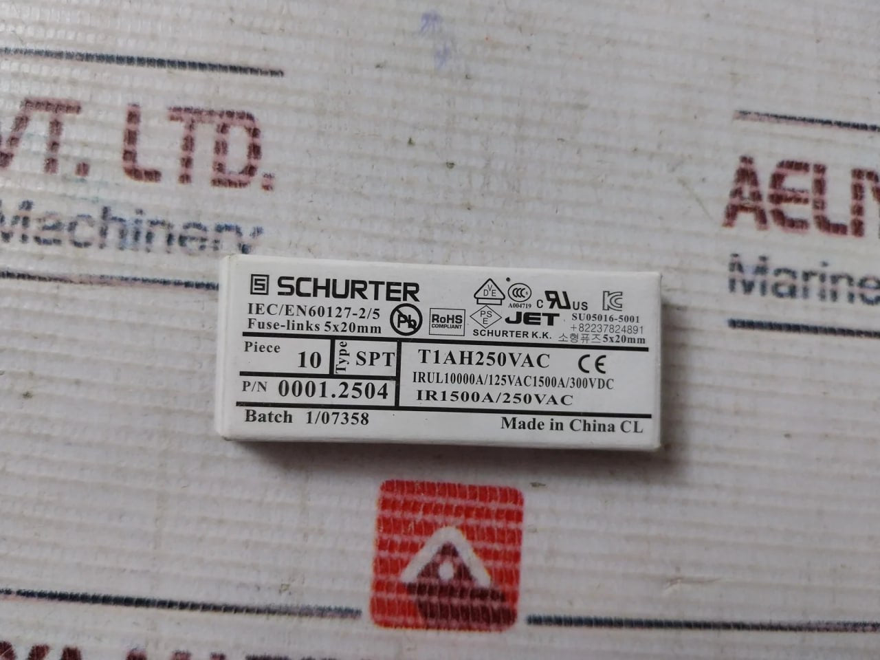 Lot of 10X SCHURTER 0001.2504 Fuse-Links 250VAC 5x20MM