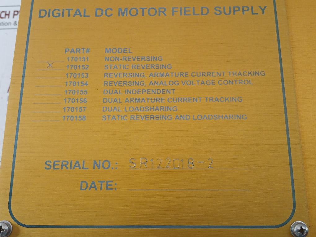 Digital Dc Motor Field Supply 4600X 170152 L.E.R.S. Static Reversing