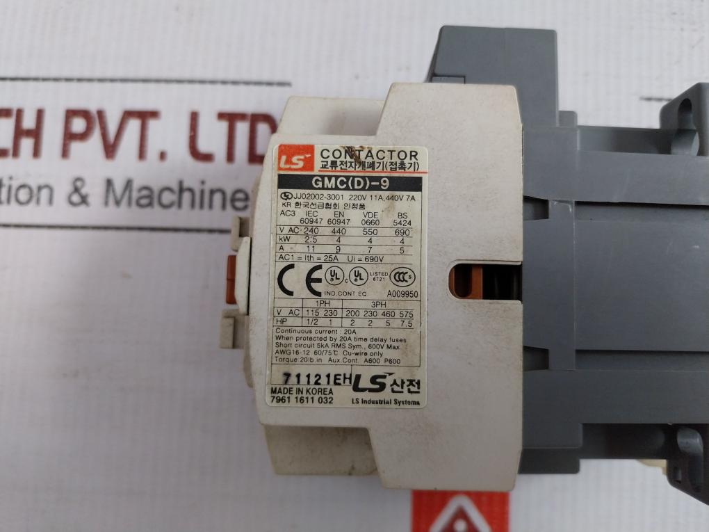 Ac Magnetic Contactor 50/60Hz Ls Gmc(D)-9