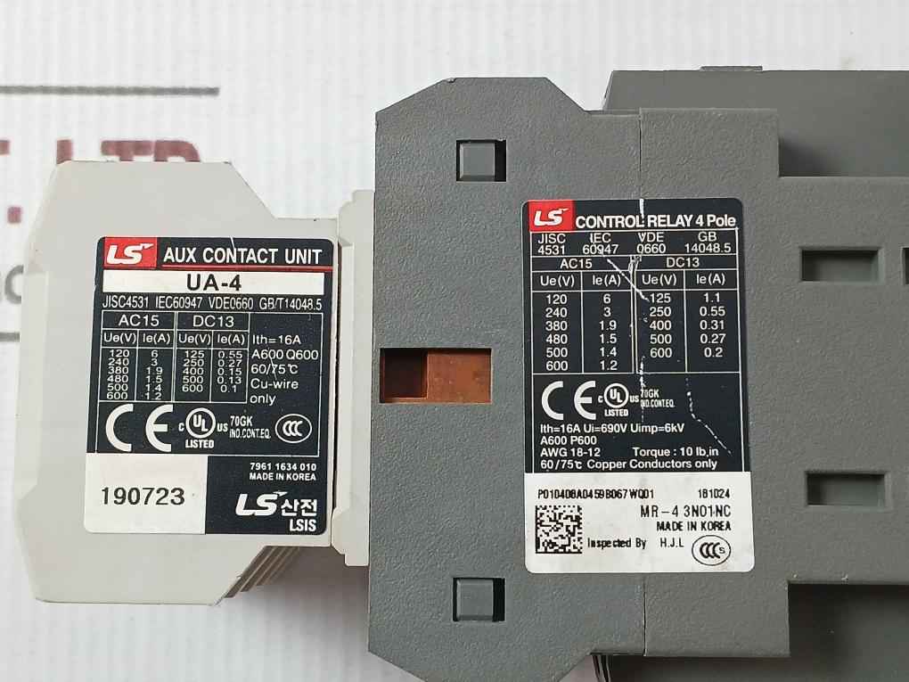 Ls Ua-4 Auxiliary Contact Unit 200V 220V 50Hz 60Hz