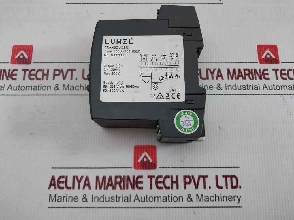 Lumel 85-253V Ac 50/60 Hz Programmable Transducer P30U-102100E0