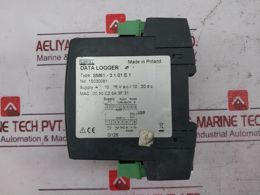 Lumel Sm61 - 3.1.01.E.1 Data Logger A050N614 15030081 C17D5T 10-16V Ac/10-20V Dc