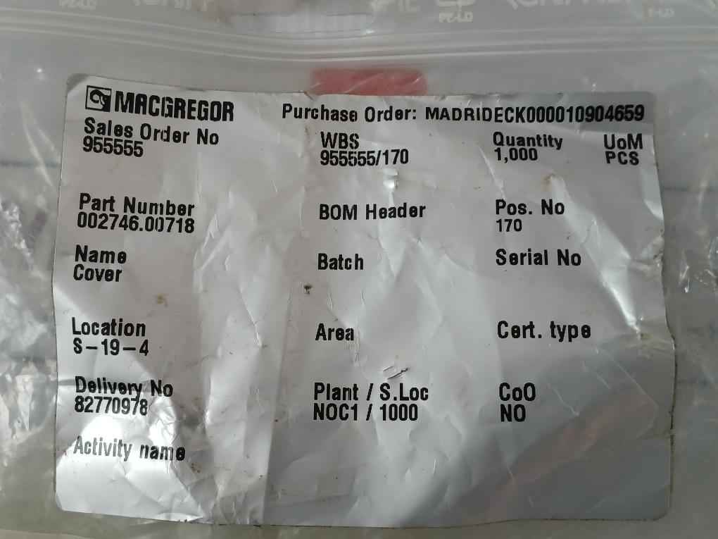 Macgregor Hatch Cover 002746.00718
