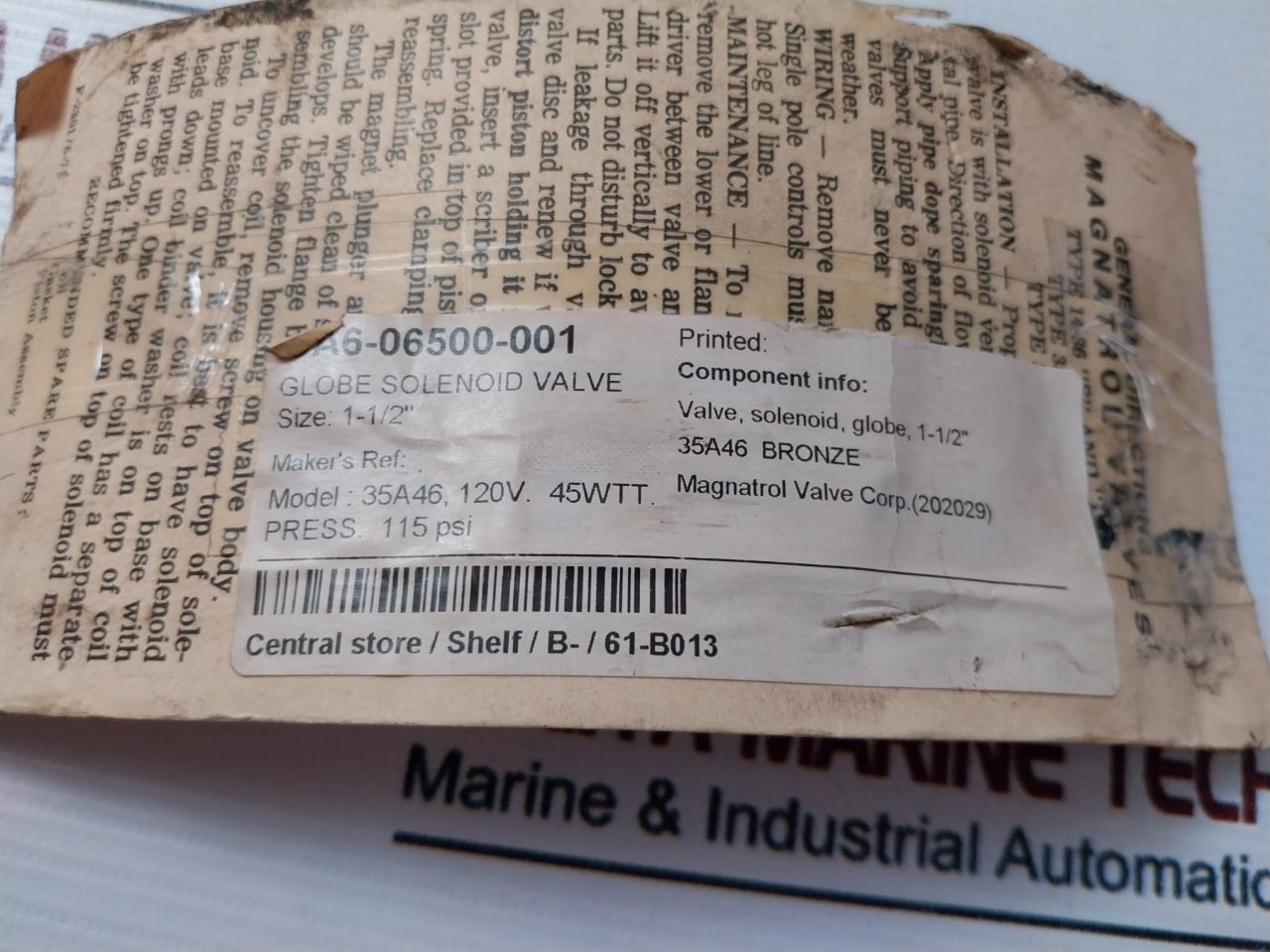 Magnatrol Valve 35A46 Solenoid Valve 1-1/2”