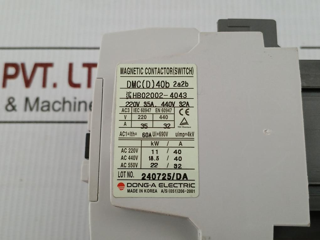 Magnetic Contactor 200V 50-60Hz Dong-a Dmc(D)40B 2A2B