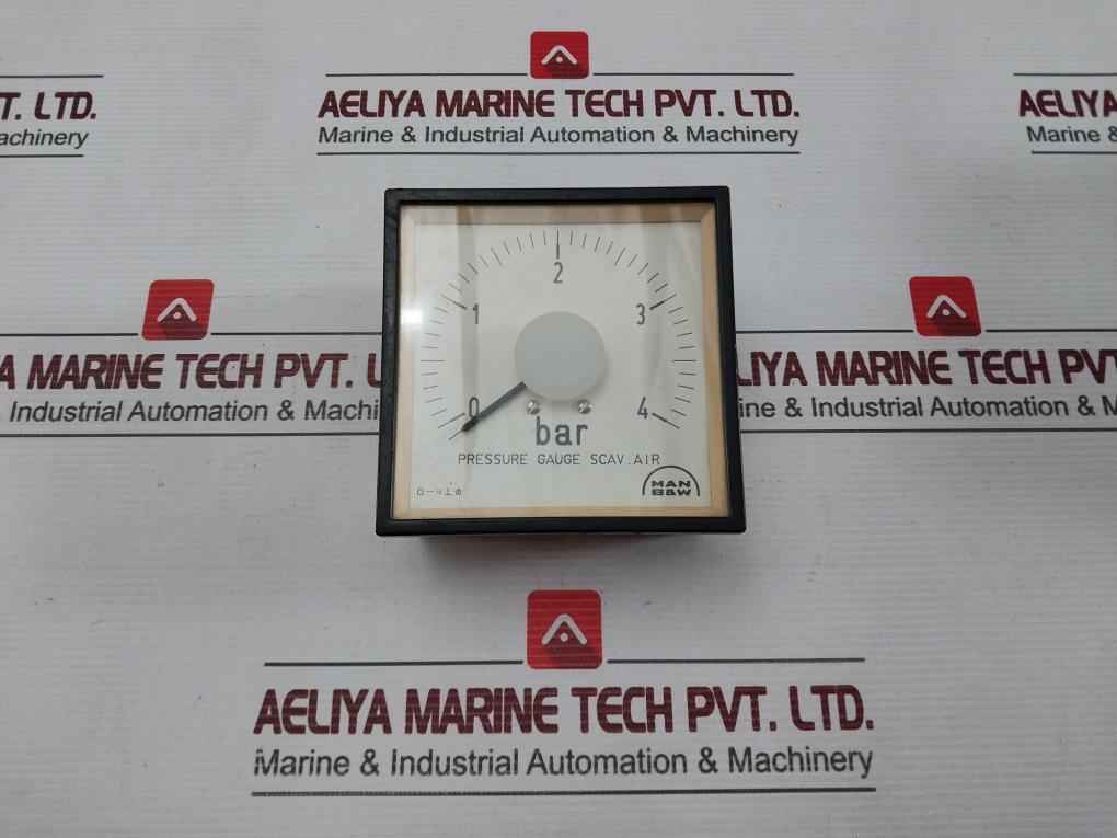 Man B&W Pressure Meter 0-4 Bar