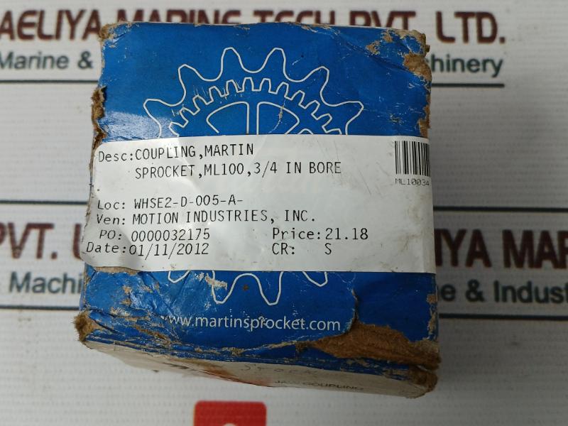Martin Ml100 3/4 Jaw Coupling Sprocket ,In Bore