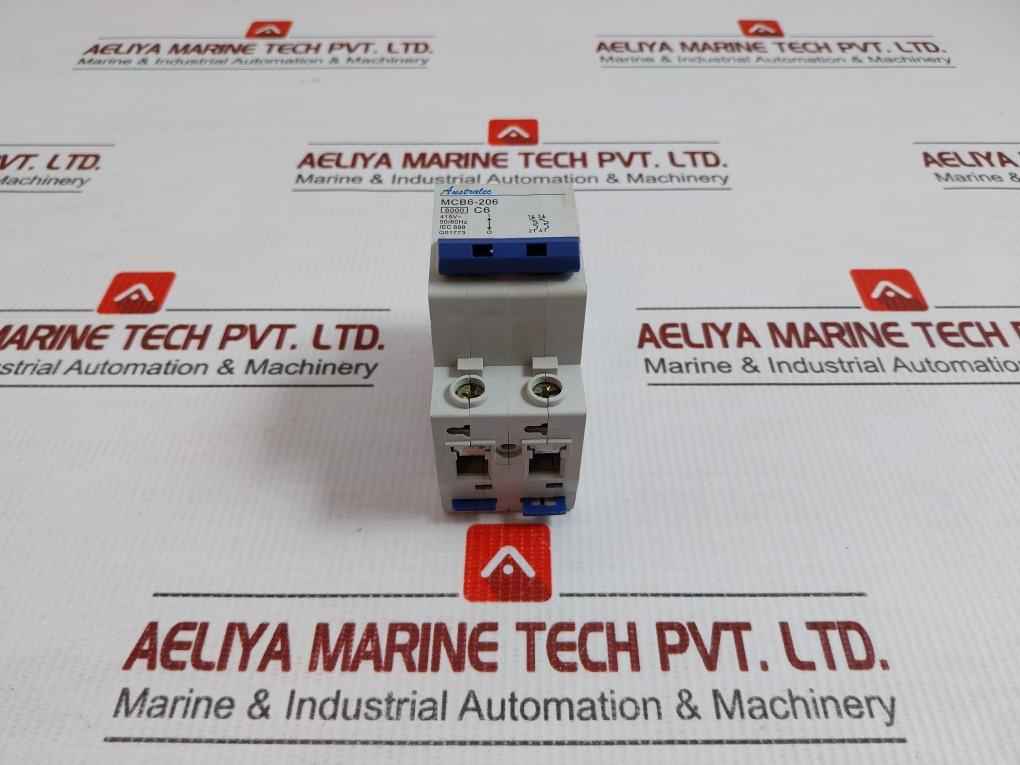 Mcb6-206 2-pole Miniature Circuit Breaker 415 Vac 50/60 Hz Australec