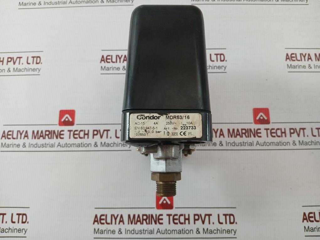 Mdr53/16 Pressure Switch 9.2 – 10.0 Bar 10A Condor