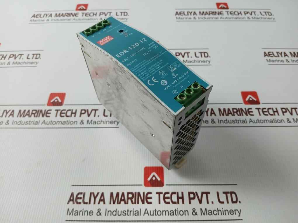 Mean Well Edr-120-12 Power Supply E215312 50/60Hz 100-240Vac 2.6A 12V 10Amean Well Enterprises Co., Ltd.