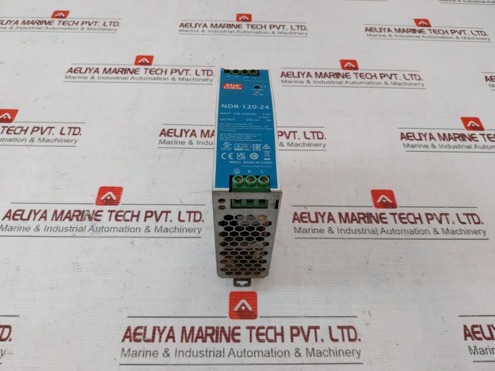 Mean Well Ndr-120-24 Ac/Dc Single Output Din Rail Power Supply Module 120W