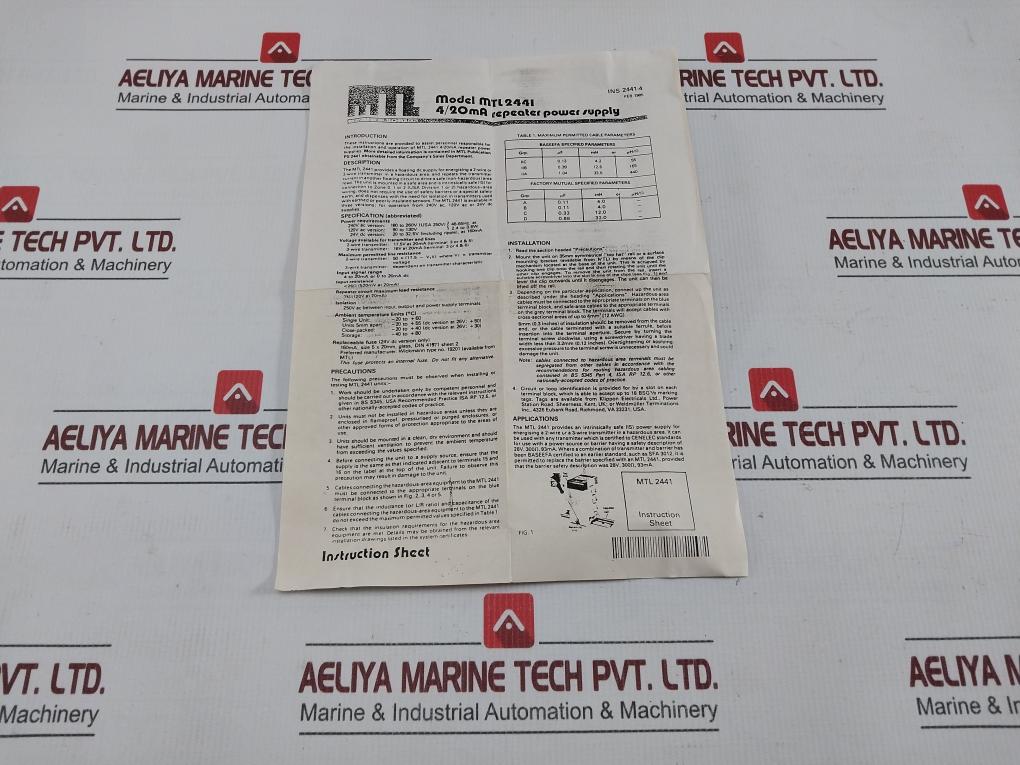 Repeater Power Supply Mtl 2441B Measurement Technology