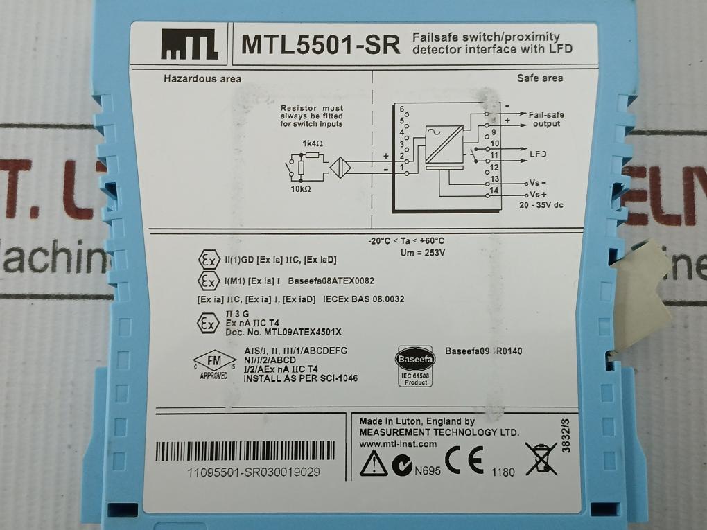 Measurement Technology Proximity Detector Interface 20-35V Dc Mtl5501-sr